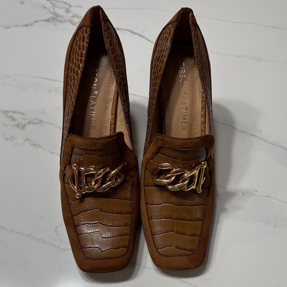Gibson Latimer Brown Crocodile Pattern Heels - image 2